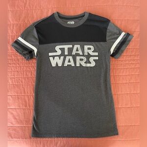 DISNEY STAR WARS VINTAGE STYLE GRAPHIC TEE SHIRT TOP STRIPED SLEEVES SMALL